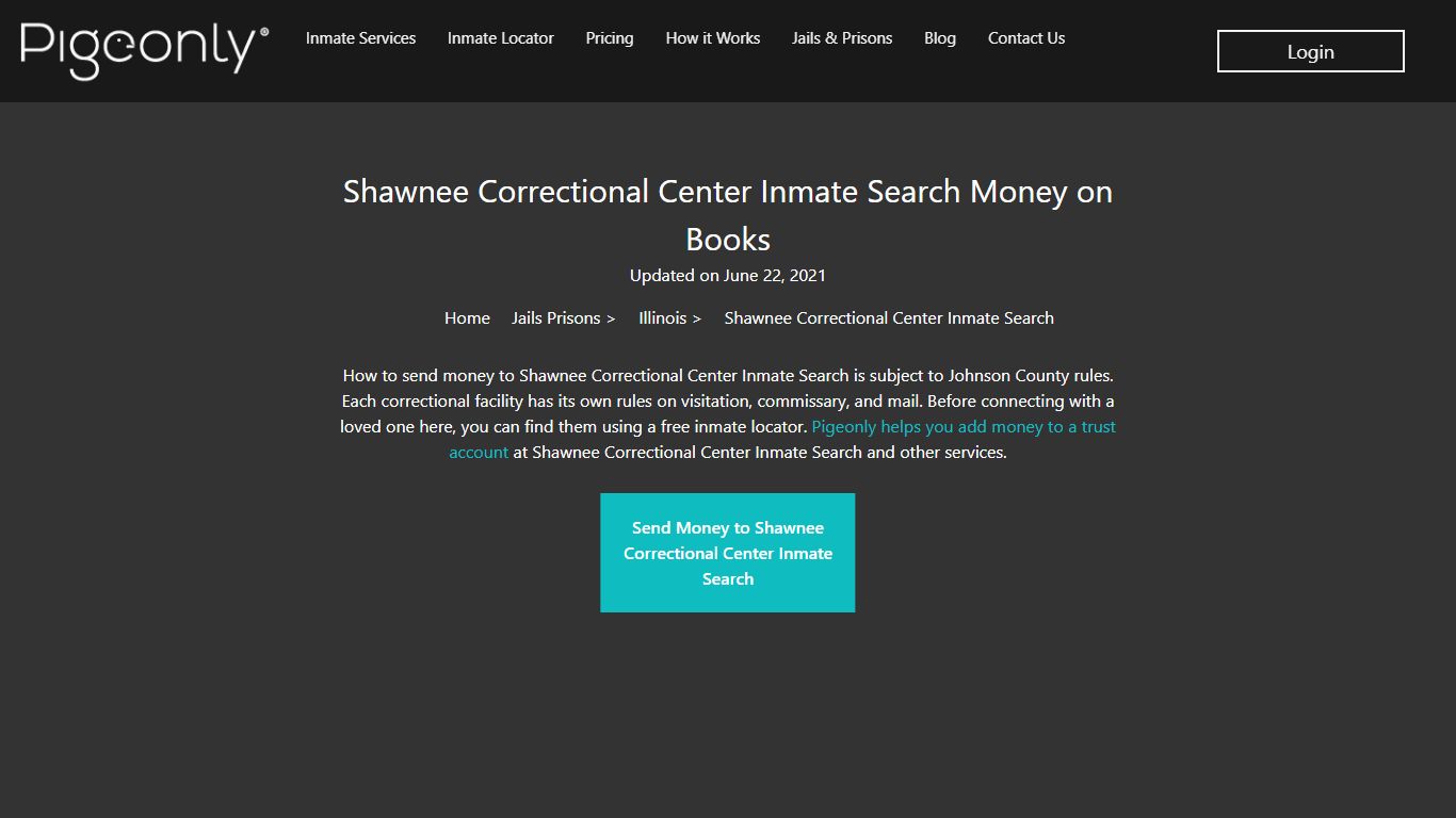 Shawnee Correctional Center Inmate Search Money