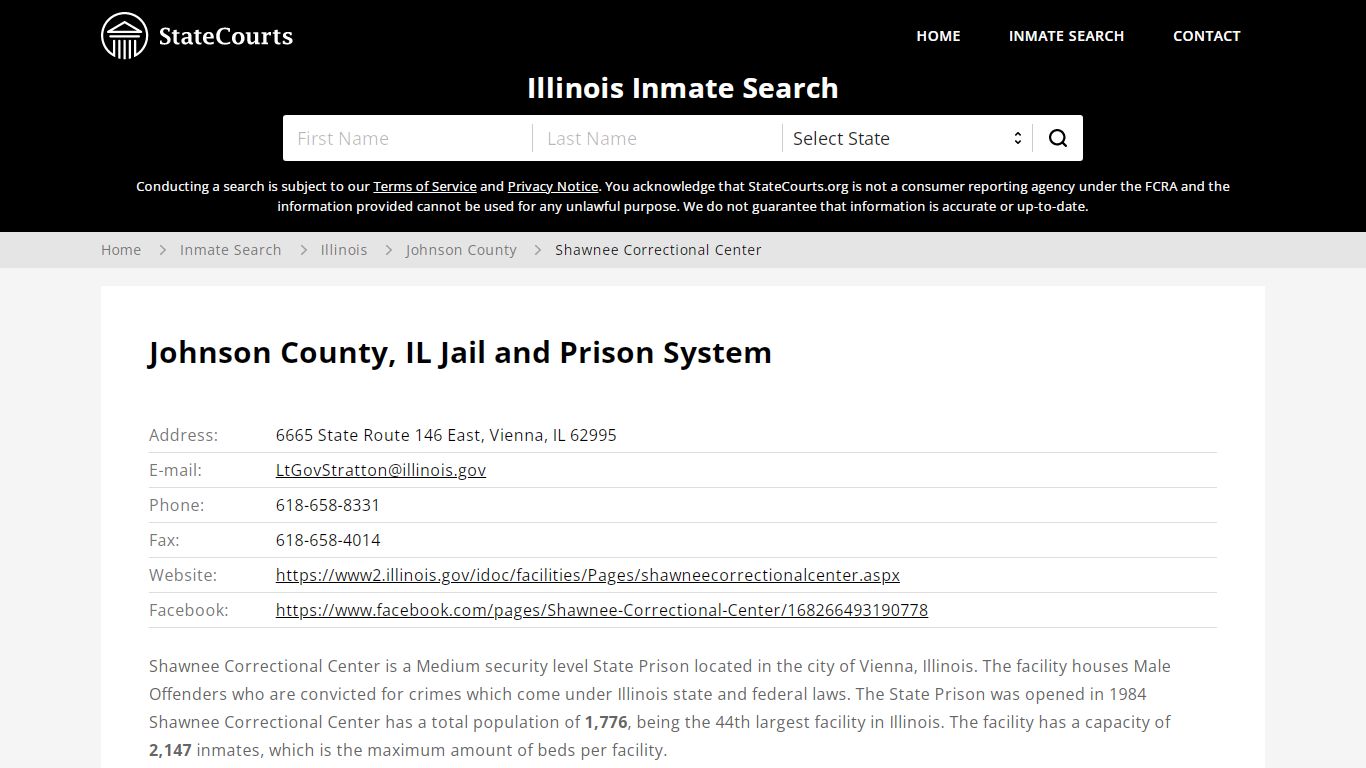 Shawnee Correctional Center Inmate Records Search ...