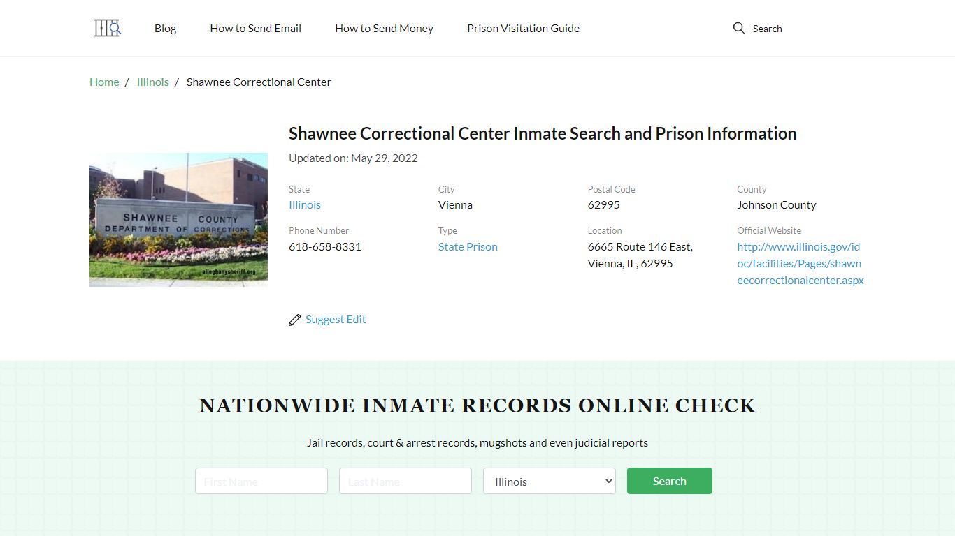 Shawnee Correctional Center Inmate Search, Visitation ...